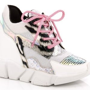 Lady Godiva Adrena Women’s Lace Up Wedge Sneakers